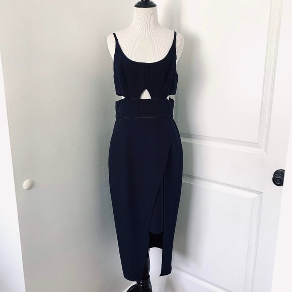 Topshop Dresses & Skirts - Topshop Navy Cutout Midi Dress